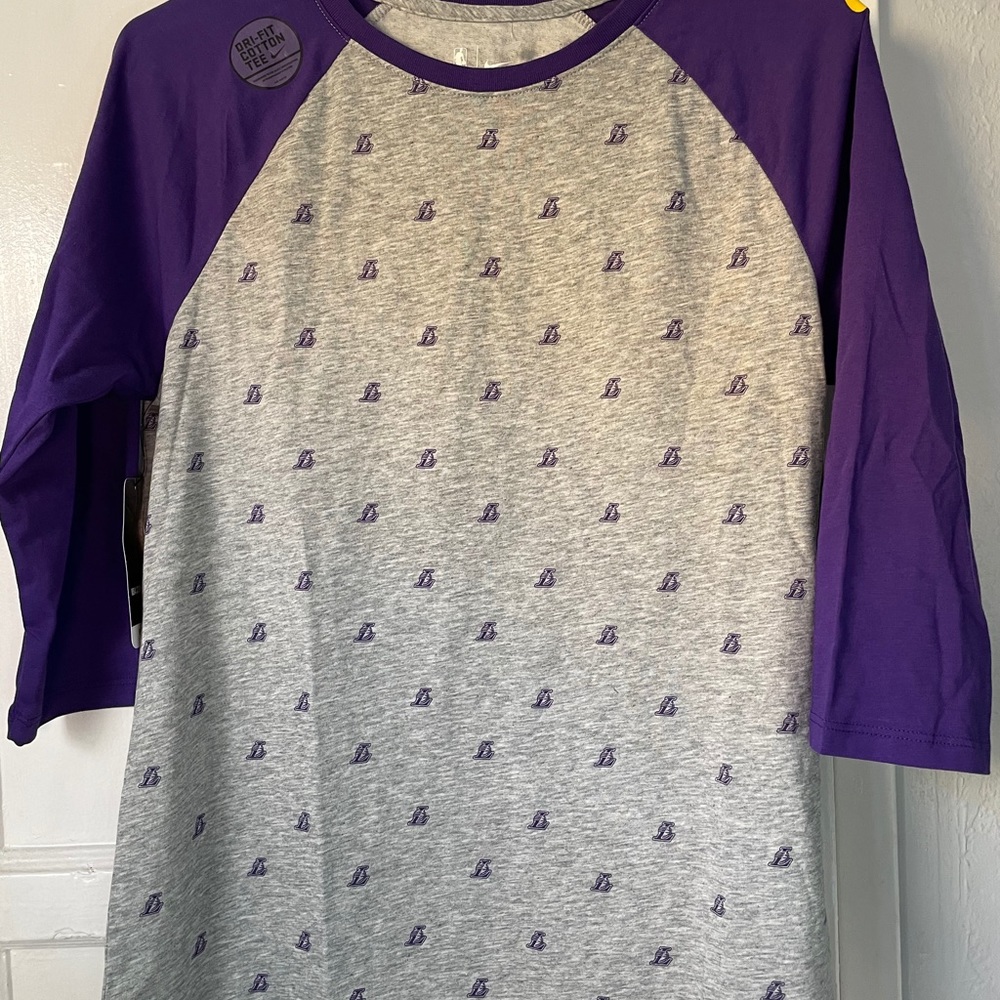 Nike Women Lakers Dri-Fit 3/4 Sleeve Cotton Sz M
